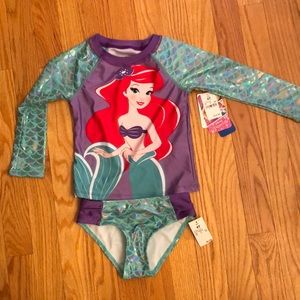 Two piece Little Mermaid rashguard bathing suit